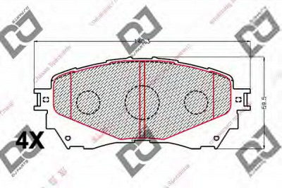 DJ PARTS bp2195 -  Комплект тормозных колодок, дисковый тормоз